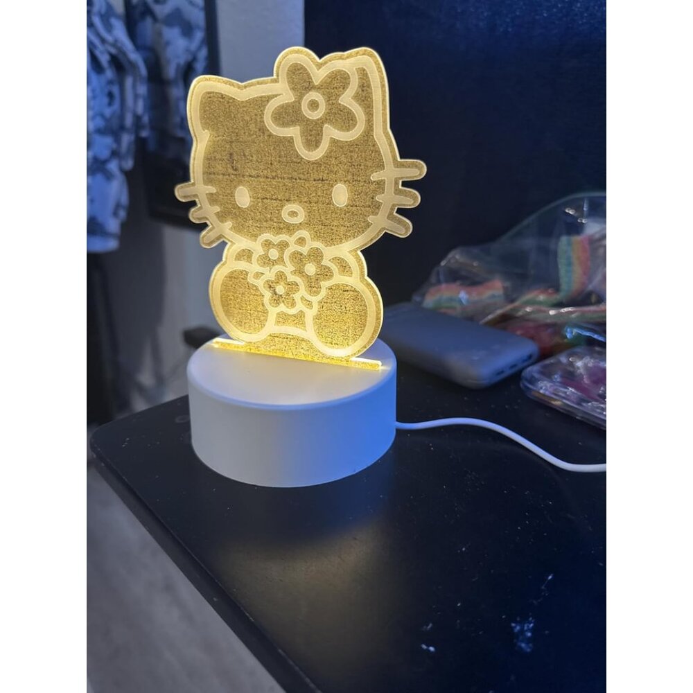 New 3D Cartoon Night Light, LED Desk Lamp with 3 Change Colors for Girls & Gifts - Picture 6 of 8